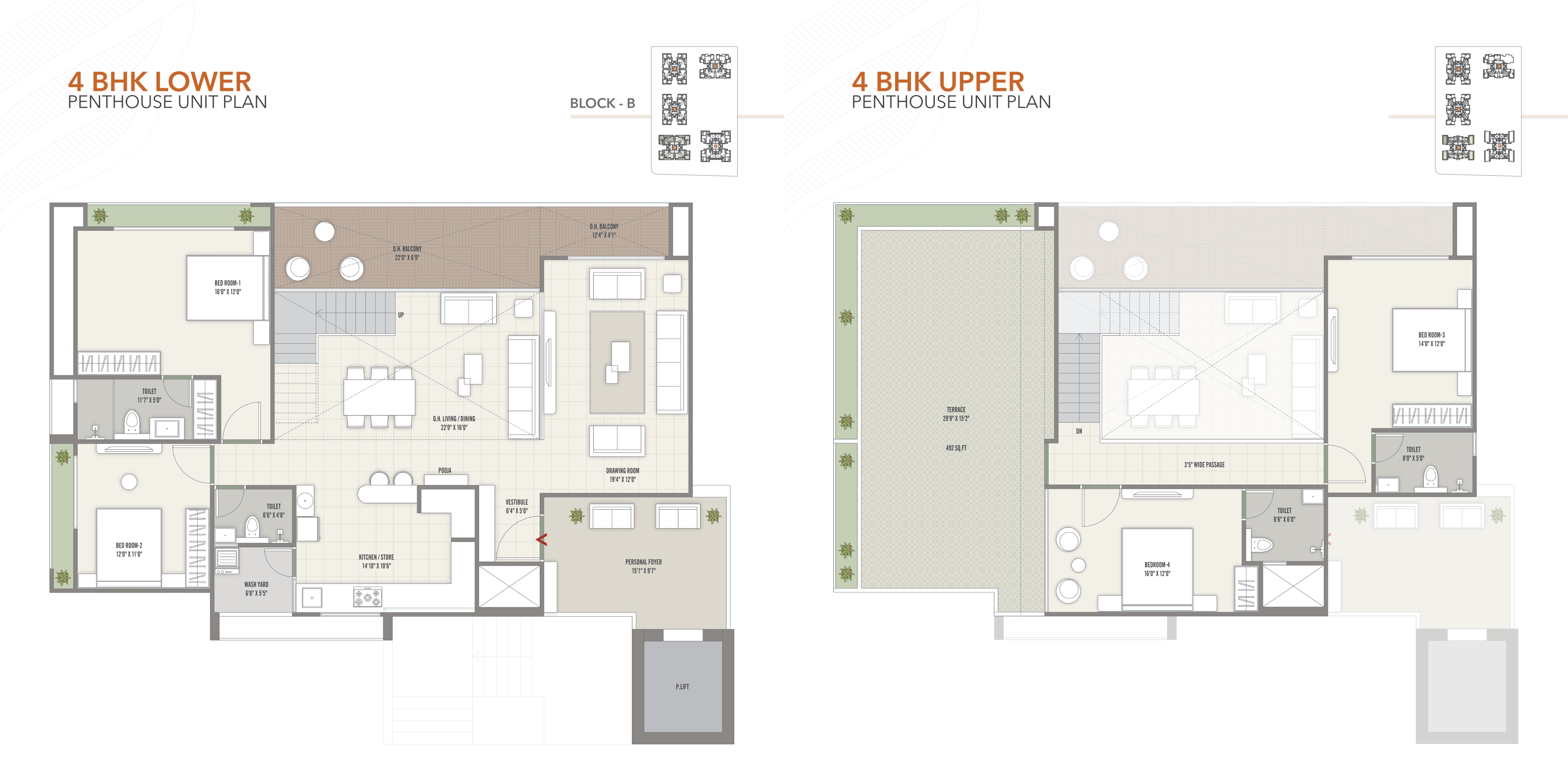 4BHK Penthouse - Block B