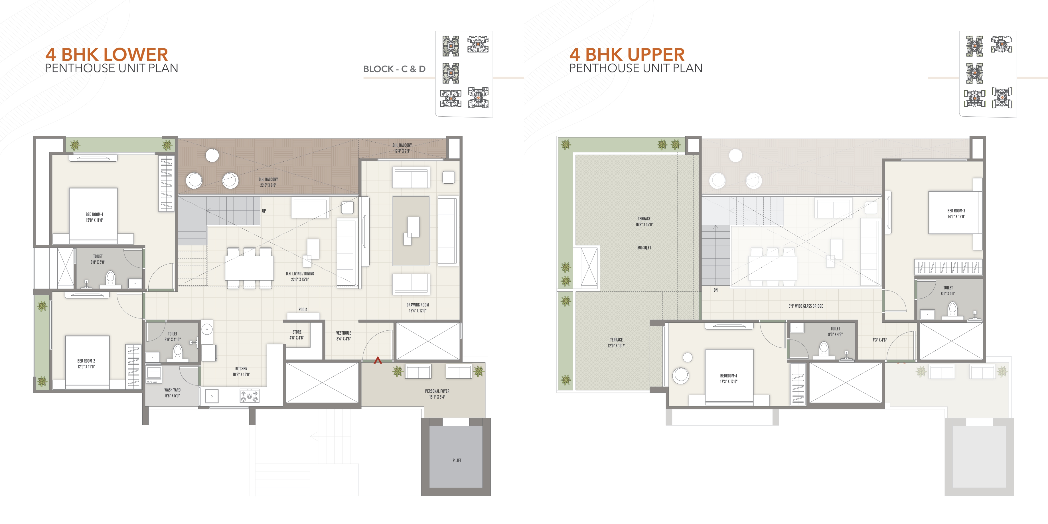 4BHK Penthouse - Block C & D